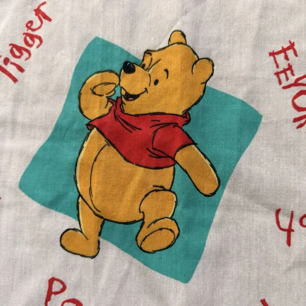 Disney Winnie the Pooh 1996 Crib Sheet 1 Fitted End 1 Flat Tigger Eeyore VTG